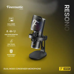FANTECH FINECOUSTIC BLACK RESONO DUAL MODE CONDENSER MICROPHONE