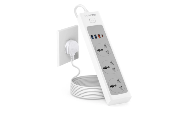 Haing Hi Uk304l 20w Fast Charger Power Strip Uk Socket 2m