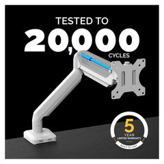 Fellowes Platinum Series Single Adjustable Monitor Arm - White