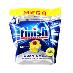 Finish Quantum Max Lemon Dishwasher Tablets - 64 Pack