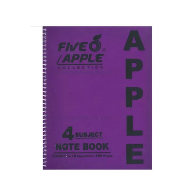 Five Apple Note Book A4 4 Subjects