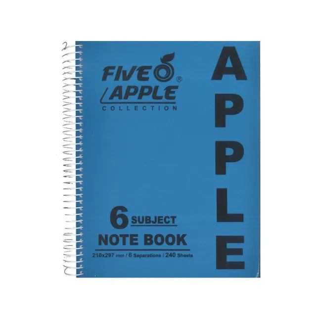 Five Apple Note Book A4 6 Subjects
