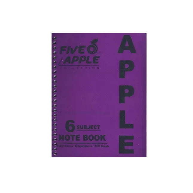 Five Apple Note Book A5 6 Subject