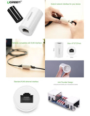 Ugreen 30837 Rj45 Connector Network Ethernet Extension Adapter Copler 100m