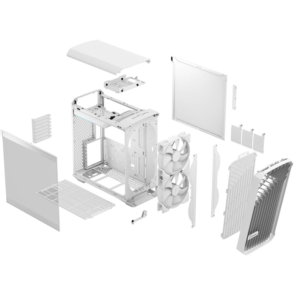 Fractal Design Torrent Compact (White RGB TG Light Tint) Mid-Tower Tempered Glass RGB Gaming Case w/ Type-C & (Front) 2 x Prisma 180 mm Fractal Design Torrent Compact (White RGB TG Light Tint) Mid-Tower Tempered Glass RGB Gaming Case w/ Type-C & (Front) 2 x Prisma 180 mm