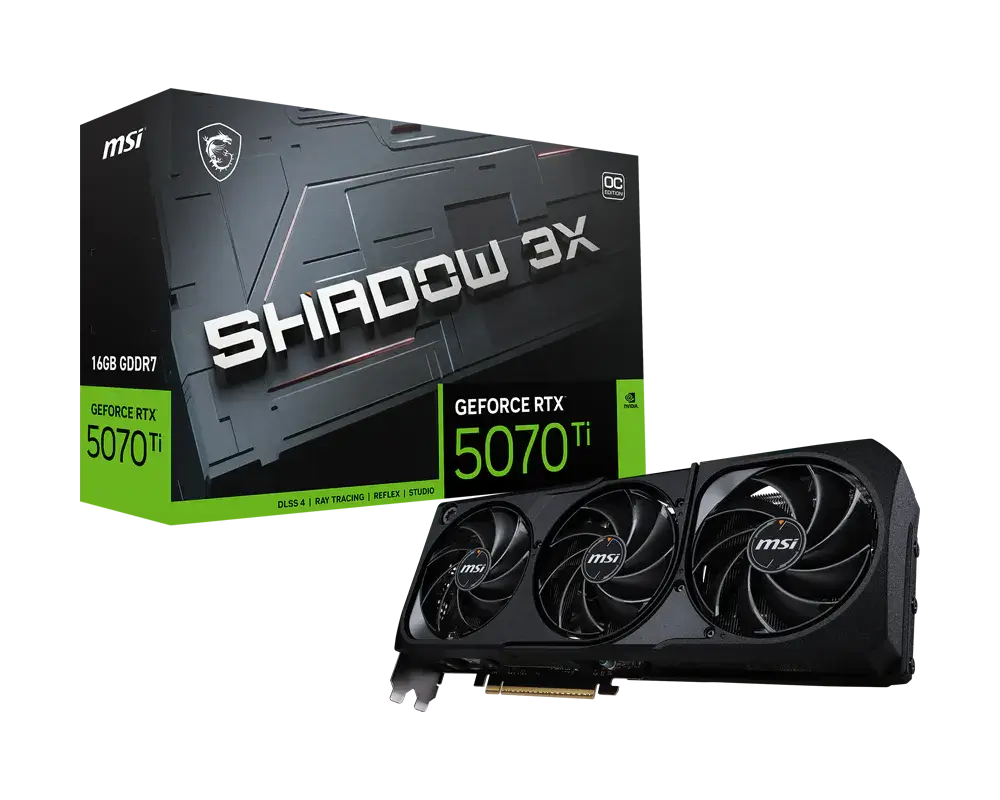 Msi Geforce Rtx 5070 Ti Shadow 3x Oc 16gb Gddr7 Graphics Card