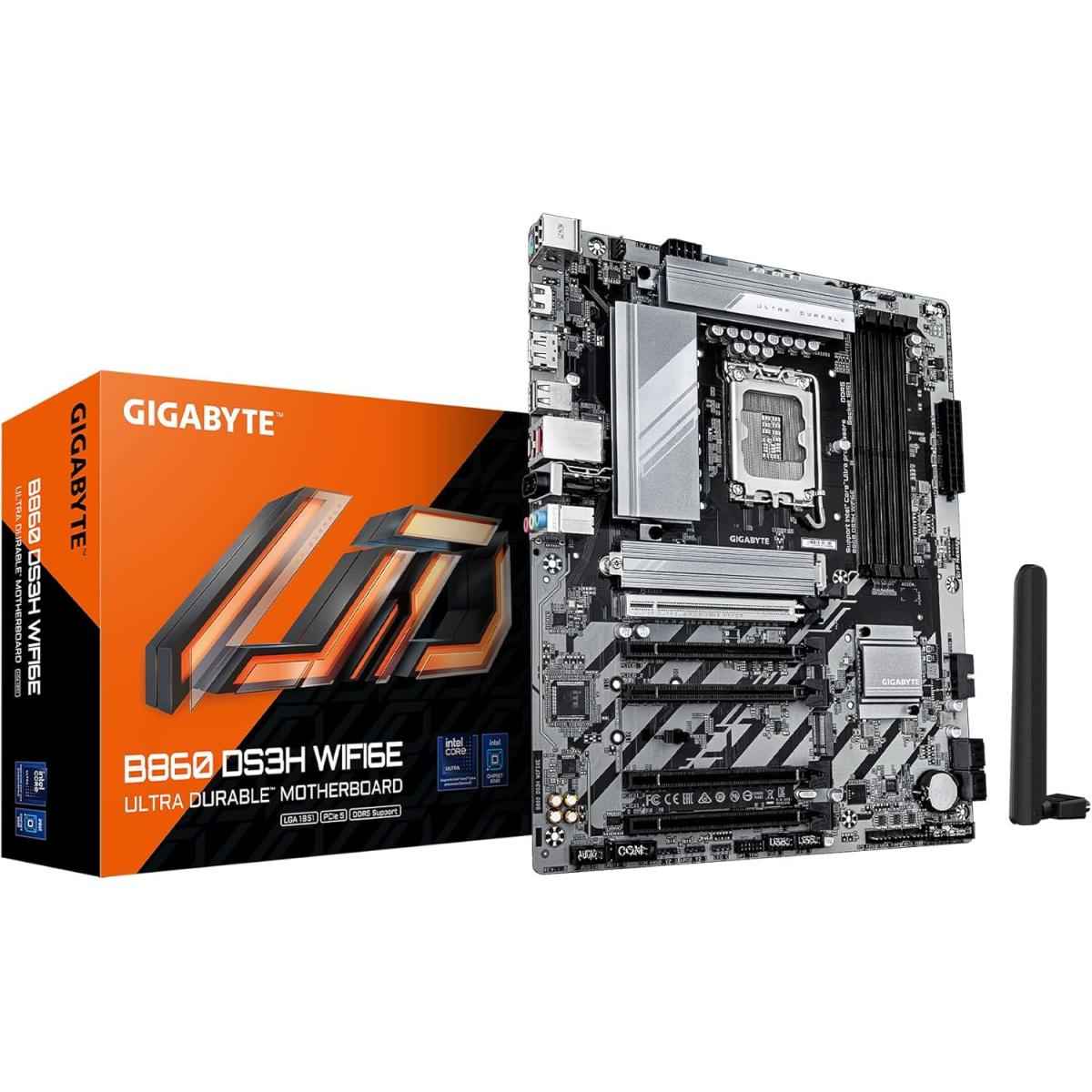Gigabyte B860 Ds3h Wifi6e Intel Core Ultra (series 2) Lga 1851 Motherboard, Atx, Ddr5, 3x M.2, Pcie 5.0, Usb C, Wifi6e, 2.5gbe Lan, Ez Latch
