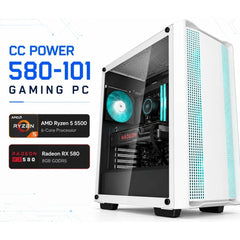 CC POWER 580-101 Gaming PC | AMD Ryzen 5 5500 | RX 580 8GB | 16GB DDR4 | 500GB NVMe