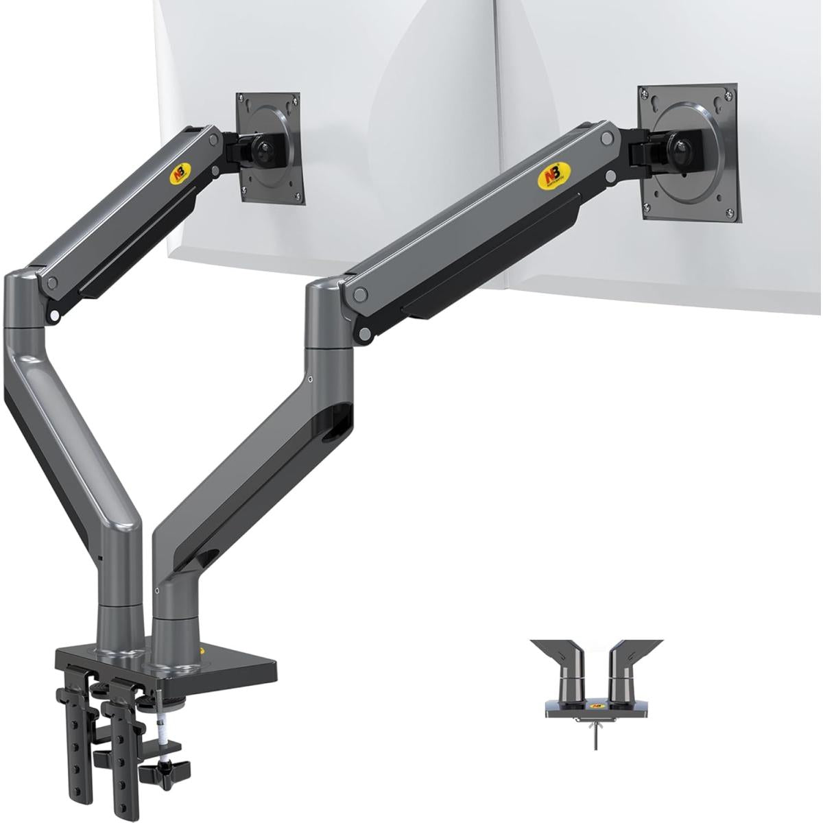 NB North Bayou G35 22"-32" Dual Monitor Stand Gas-Spring Heavy Duty Desk Mount Bracket
