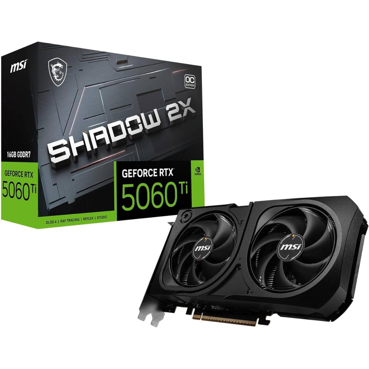 MSI GeForce RTX 5060 Ti SHADOW 2X OC PLUS 16GB GDDR7 - Graphics Card | G506T-16S2CP |