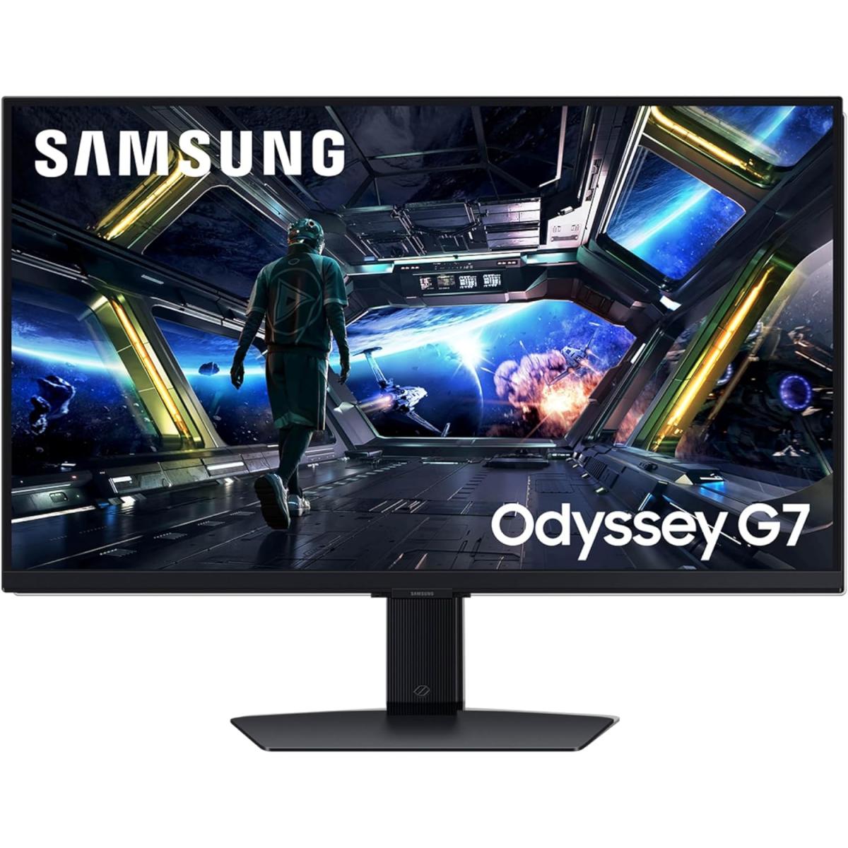 SAMSUNG 27” Odyssey G7 SMART G70D Series UHD 4K IPS 144Hz 1ms HDR10 HDMI 2.1 G-Sync & FreeSync w/ Ajdustable Stand & Speakers