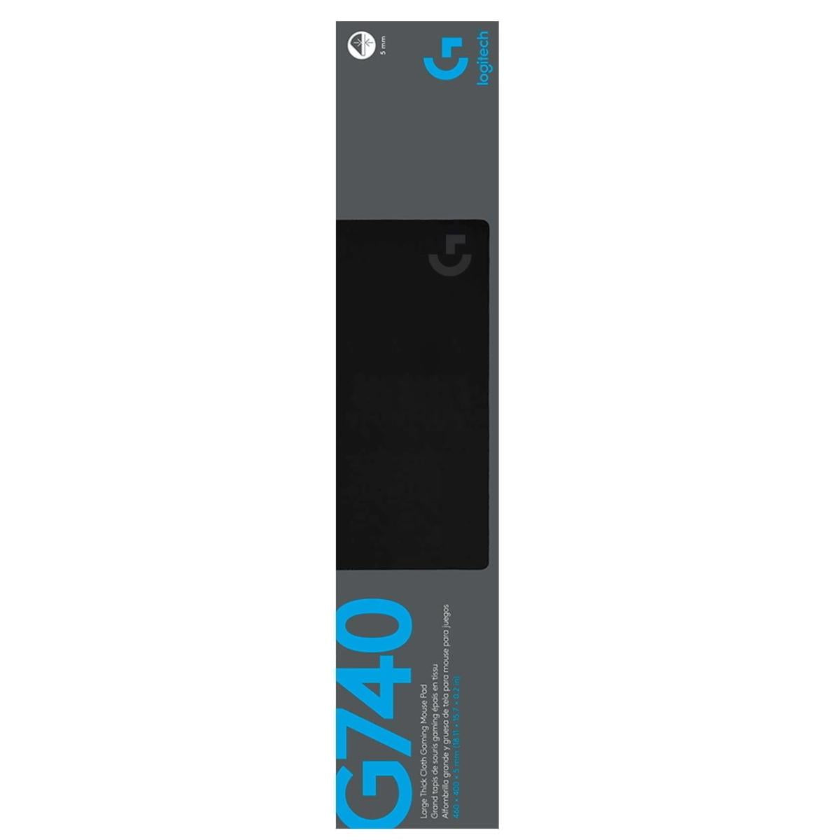 Logitech G740 Large Cloth Mouse Pad, Thick Pad, Stable Rubber Base, Ideal Friction For Low-DPI Gaming (460X400X5mm) - Black | G740 Large Mousepad |