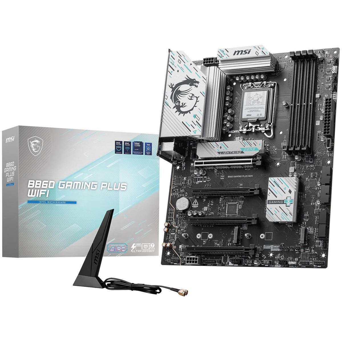 MSI B860 GAMING PLUS WIFI 7 DDR5 ATX B860 Chip LGA 1851 PCIe 5.0 3xM.2 PCIe 5.0 Mainboard