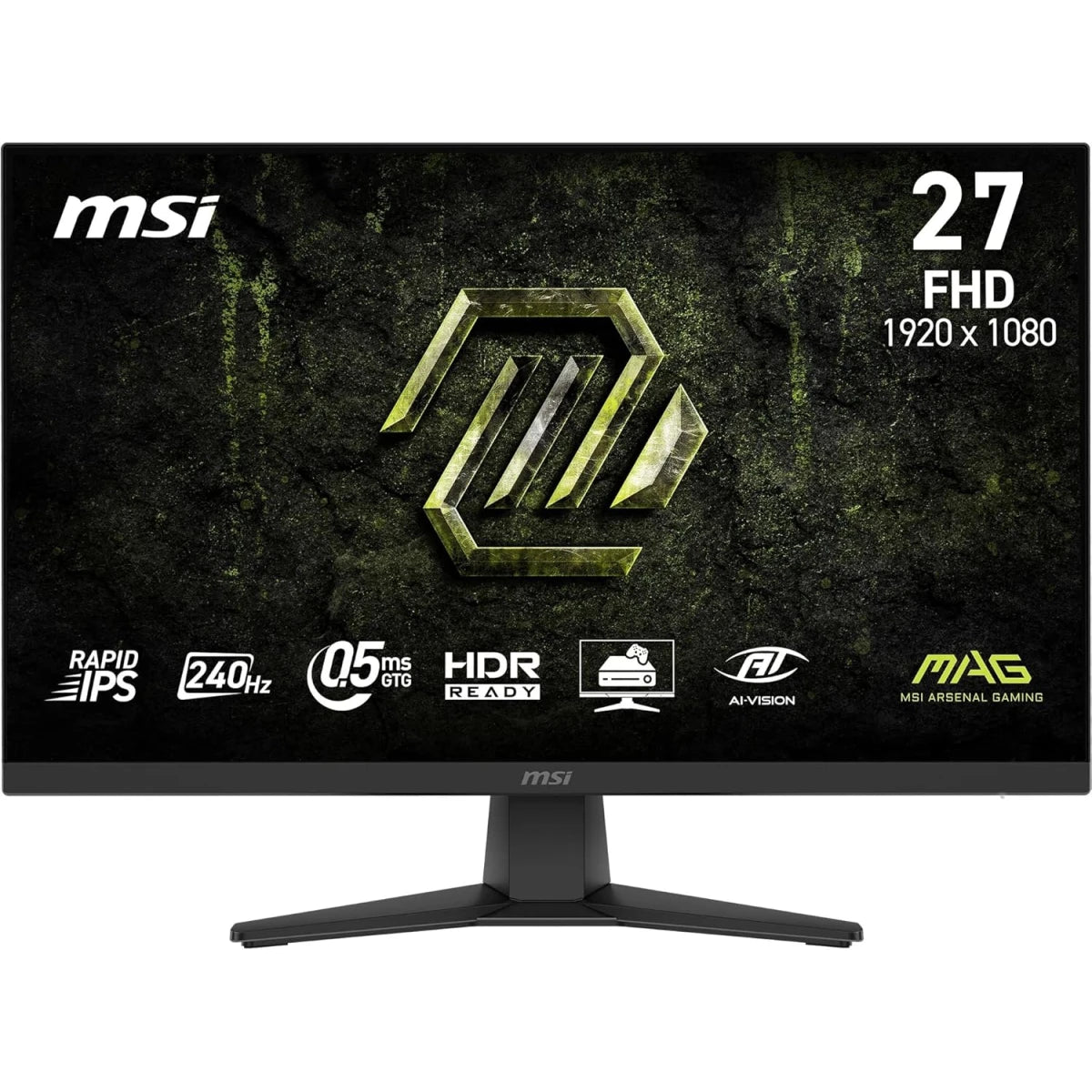 MSI MAG 272F X24 27" Full HD Rapid-IPS 240Hz 0.5ms HDR Ready AI Vision AMD FreeSync™ Premium w/ HDMI 2.0 & DisplayPort , Black