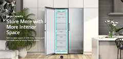 Gross Capacity Total , No Frost Upright Freezer, Smart Inverter Compressor, Stainless Steel Finish (355L)
