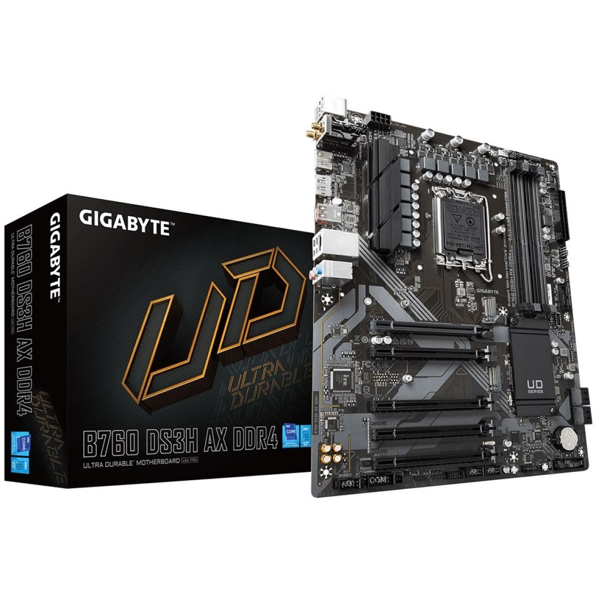 GIGABYTE B760 DS3H AX (WiFi 6E), Intel 13th 12th Series, LGA 1700/DDR4/PCIe 4.0/2xM.2 - ATX Gaming MotherBoard | GIGABYTE B760 DS3H AX D4 |