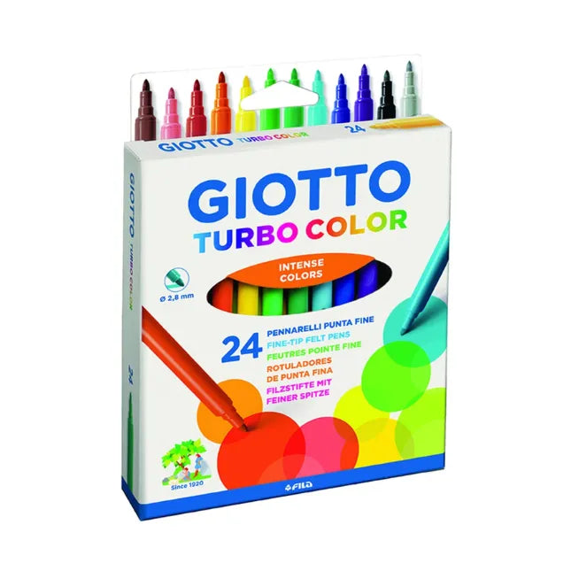GIOTTO Turbo Color Felt Tip Fibre Pens 2.8mm, Pack of 24