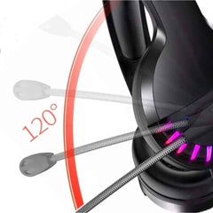 RGB Led Light GM2022 Gaming Headset with mic 40mm -Black
