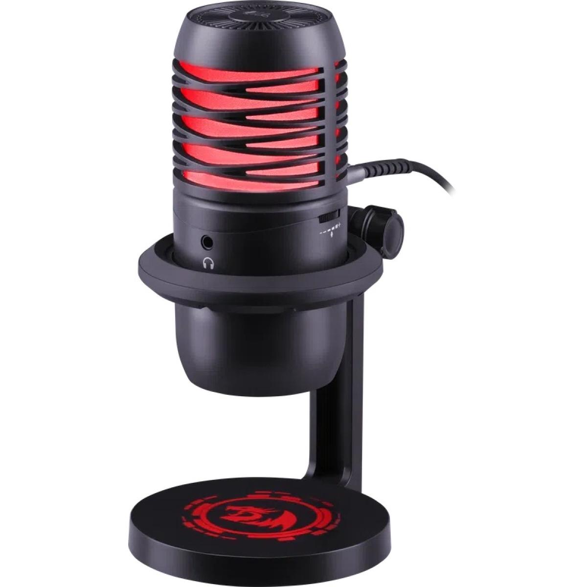 Redragon Nebula Gm211 Gaming Stream Usb Microphone, Cardioid Polar Pattern, Adjustable Tripod & Shock Mount, 192khz/24 Bit, Rgb Lighting, Volume Control & Mute Button, Black