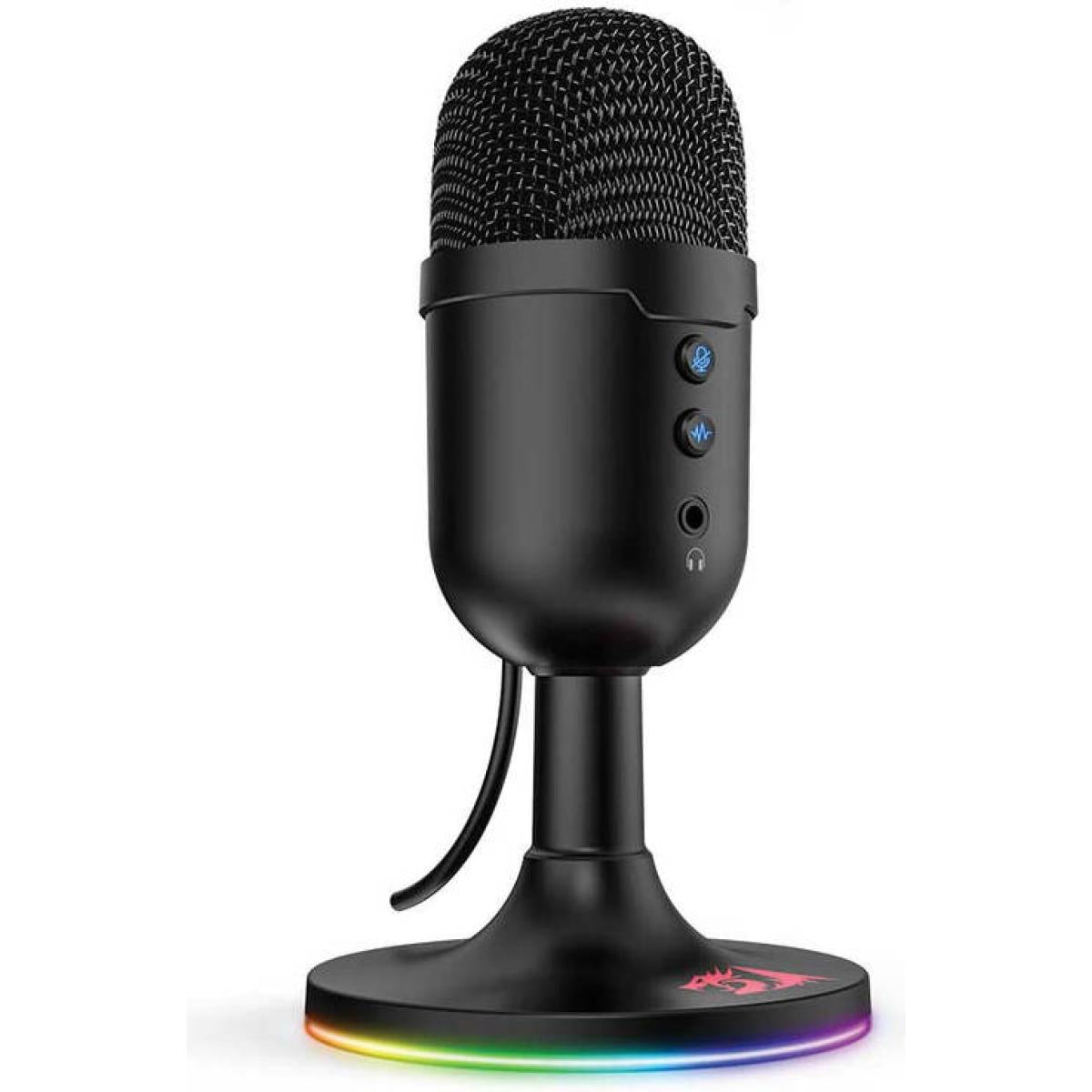 Redragon Gm303 Pulsar Streaming Microphone, Omni Direional (360° Radio Reception), Volume Mute & Noise Cancelling Control, Usb Plug Cable, 1.8m Cable Length Black Redragon Gm303 Pulsar Streaming Microphone, Omni Direional (360° Radio Reception), Volume Mute & Noise Cancelling Control, Usb Plug Cable, 1.8m Cable Length Black