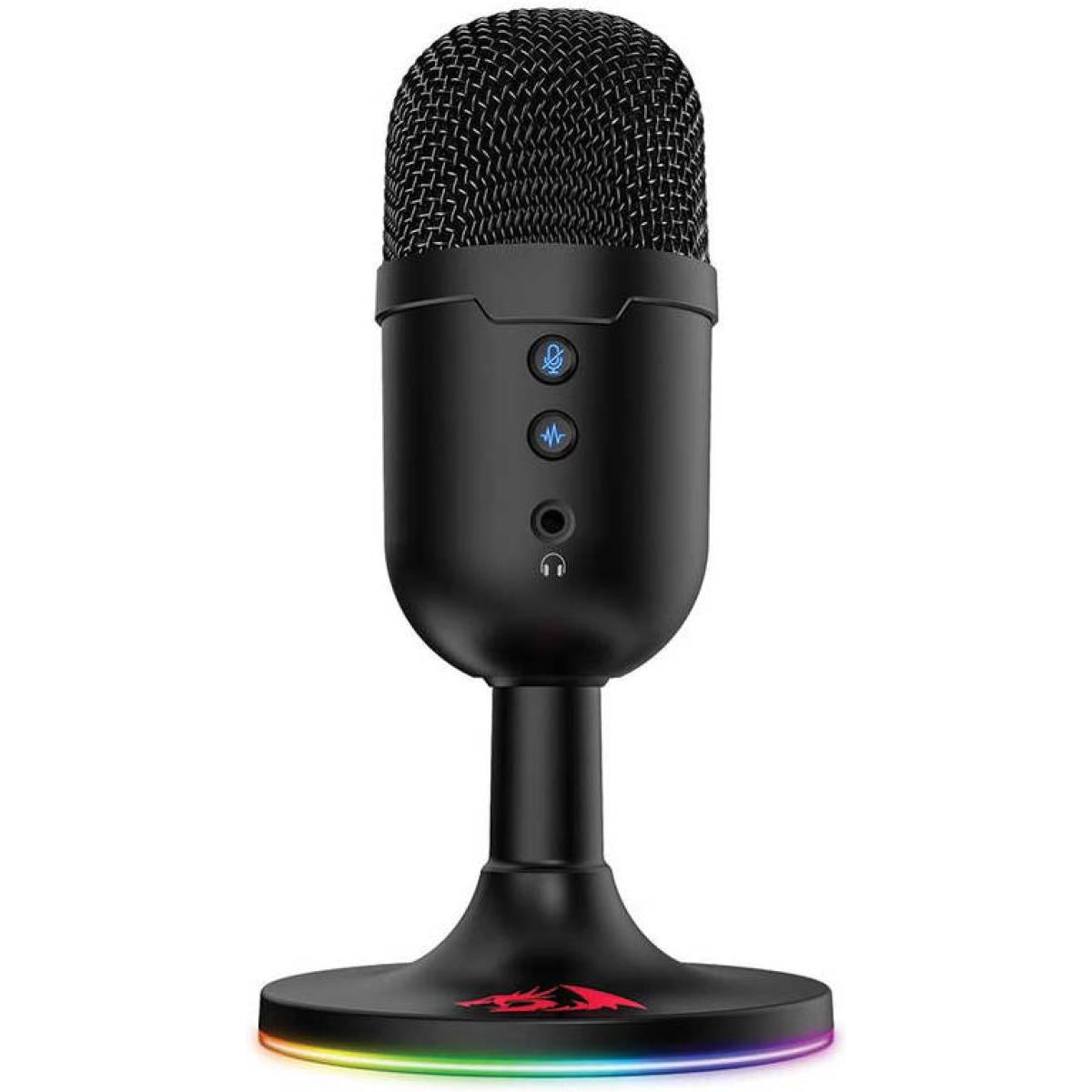 Redragon Gm303 Pulsar Streaming Microphone, Omni Direional (360° Radio Reception), Volume Mute & Noise Cancelling Control, Usb Plug Cable, 1.8m Cable Length Black - CompuMe