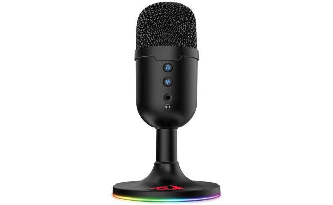 Redragon Gm303 Pulsar Streaming Microphone, Omni Direional (360° Radio Reception), Volume Mute & Noise Cancelling Control, Usb Plug Cable, 1.8m Cable Length Black Redragon Gm303 Pulsar Streaming Microphone, Omni Direional (360° Radio Reception), Volume Mute & Noise Cancelling Control, Usb Plug Cable, 1.8m Cable Length Black