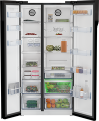 Beko GN164020GB Refrigerator with Harvest Fresh Technology, Black Glass