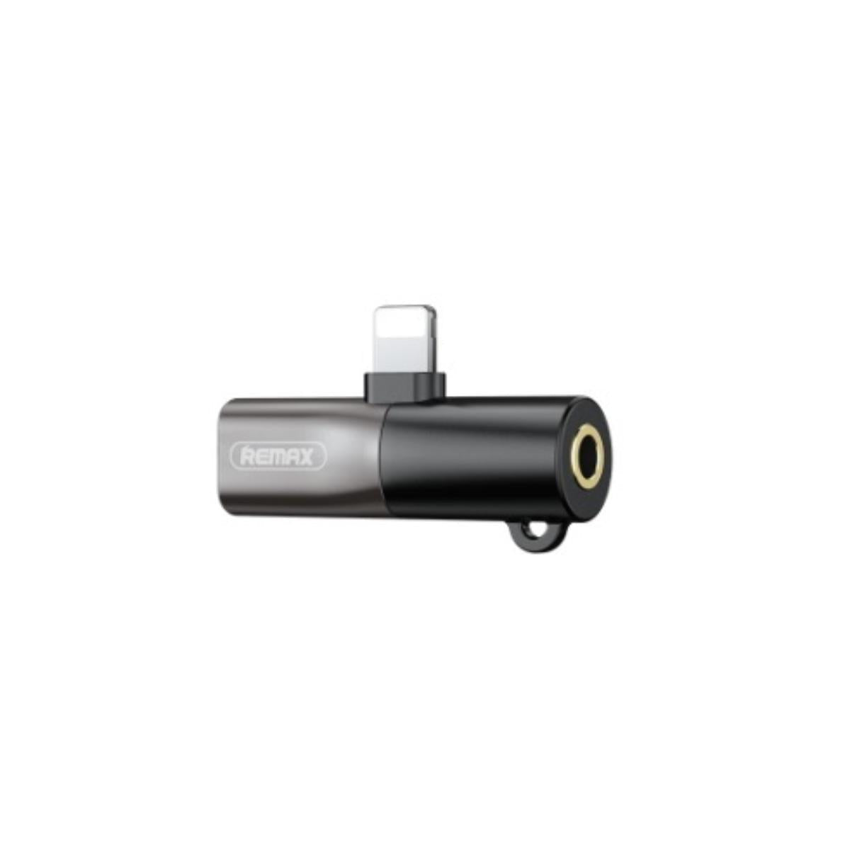Remax Adapter Audio 3.5Mm & Lightning Jack Splitter phone, Grey - RL-LA09