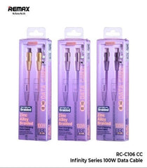 Remax Zinc Alloy Birded Fast Charging, Data Cable Type - C To Type - C, 100Watts, 1.2Mm - RC-C106