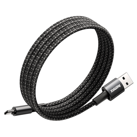 Remax Aluminium Alloy Magnetic Suction Data Cable, 1.2Mm, 66Watts, Black - C02-AC66W