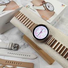W&O Smart Watch Round Women With 3 Straps Bluetooth - X6 PRO+