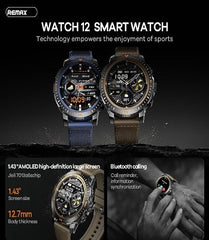REMAX High quality Smart Watch IP68 Waterproof outdoor sports women 7 in 1 - WATCH 12