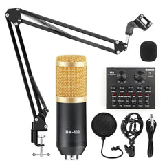 Gbt Condenser Microphone Adventurers, Microphone with V8 Soundcard For Studio Recording - BM800