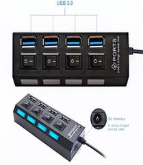 IETOP 4 Port USB HUB 3.1 Splitter High Speed with On/Off Switch Multi port 4 Port USB HUB 3.1 - U3-25A