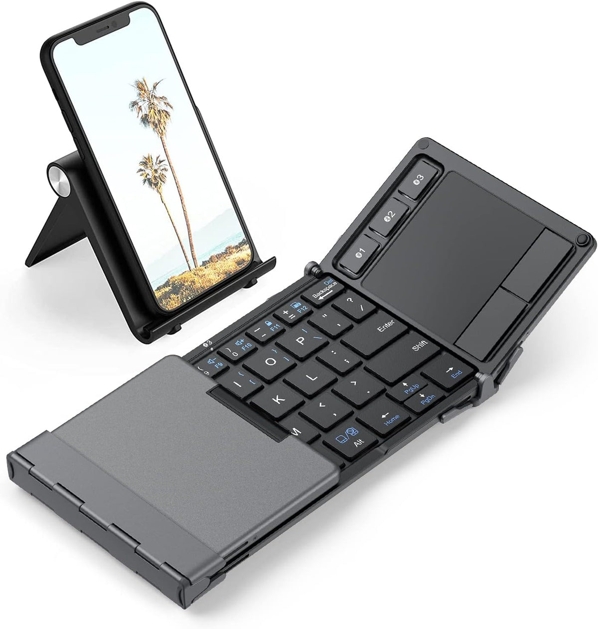 SUIRGE Foldable Bluetooth Keyboard with Sensitive Touchpad, Multi Devices - BK1008