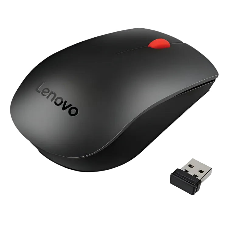 Lenovo Wireless Optical Mouse, 1000DPI Red Rubber Roller, Black - M120PRO