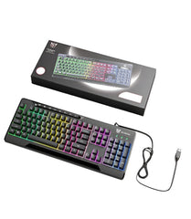 Onikuma Mechanical Gaming Keyboard, Colourful Backlight, Portable Wired Keyboard Ultra Silm, Black - G32
