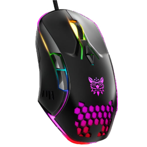 Onikuma Gaming Mouse 6400 DPI, LED Backlit USB Optical Ergonomic, Black - CW902