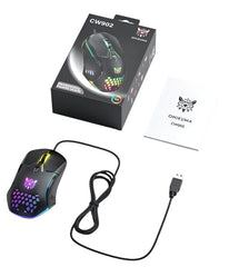 Onikuma Gaming Mouse 6400 DPI, LED Backlit USB Optical Ergonomic, Black - CW902