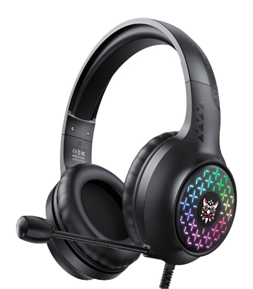ONIKUMA X7 PRO Gaming Headset — RGB LED, Noise-Cancelling Microphone, Wired, Black