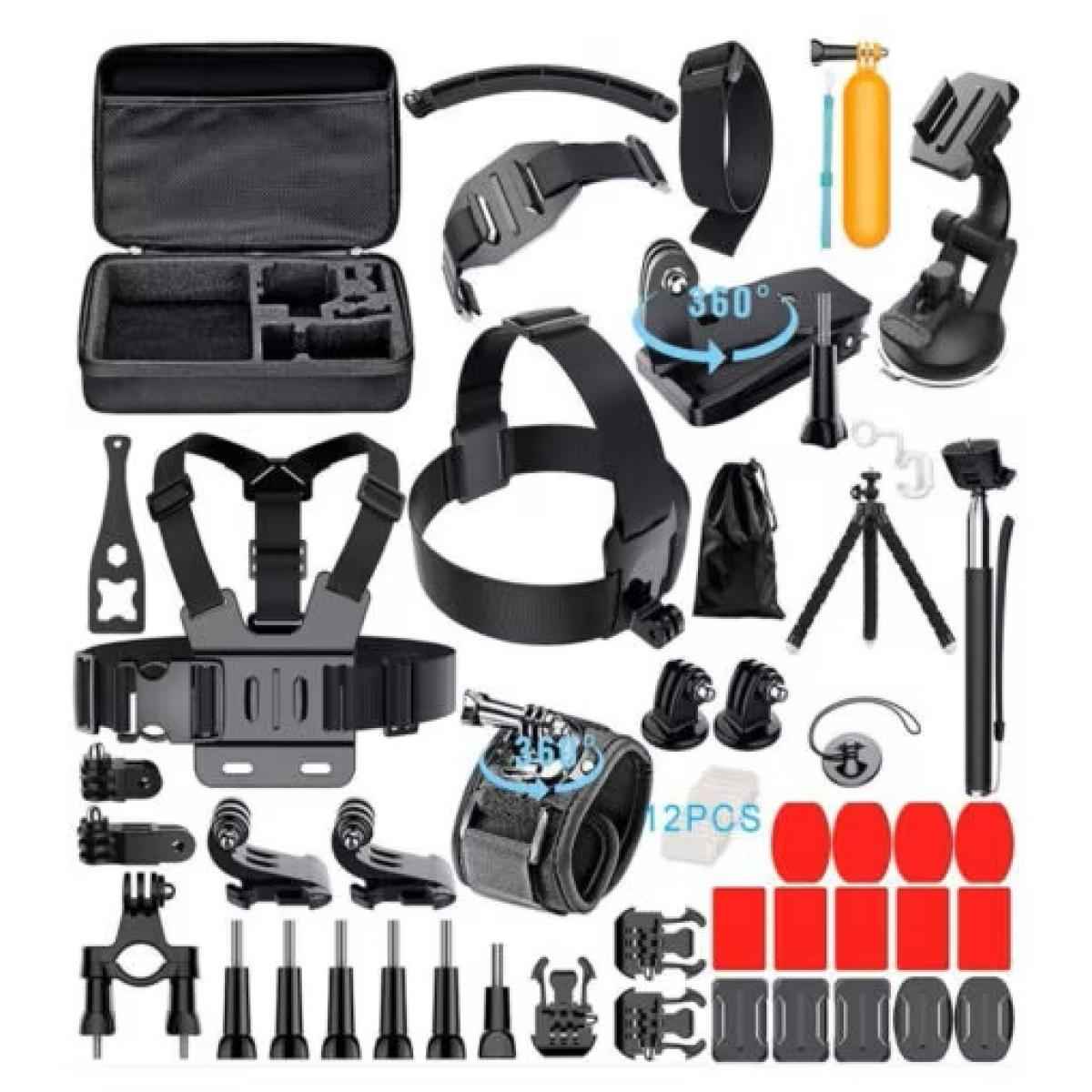 59 in 1 GoPro Accessories Kit – Ultimate Bundle Unlock the full potential of your GoPro with our 59 in 1 Accessories Kit. Compatible with all GoPro versions | GoProBag |