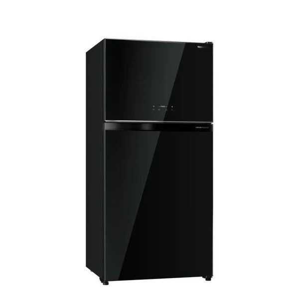 Toshiba Top Mount Refrigerator - 554 Ltr - Black-Glass