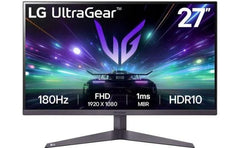 Lg Ultragear 27gs50f 27" Full Hd Gaming 180hz 1ms Hdr10 Amd Freesync 3 Side Virtually Borderless Design W/ 2x Hdmi, Displayport Black