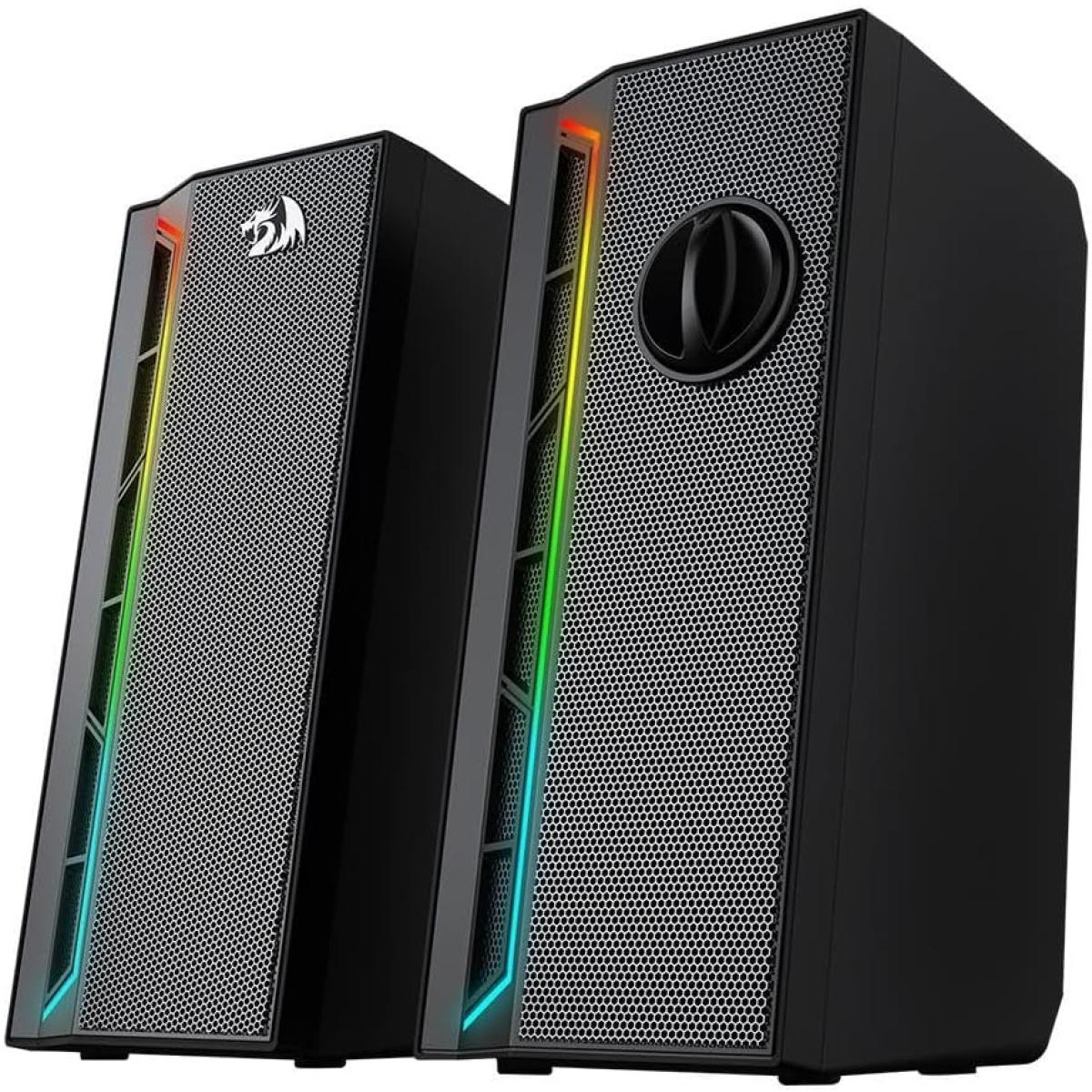 Redragon Gs580 Calliope Rgb Desktop Pc Speakers,2.0 Channel Enhanced Sound And Volume Control With 3.5mm Cable Black
