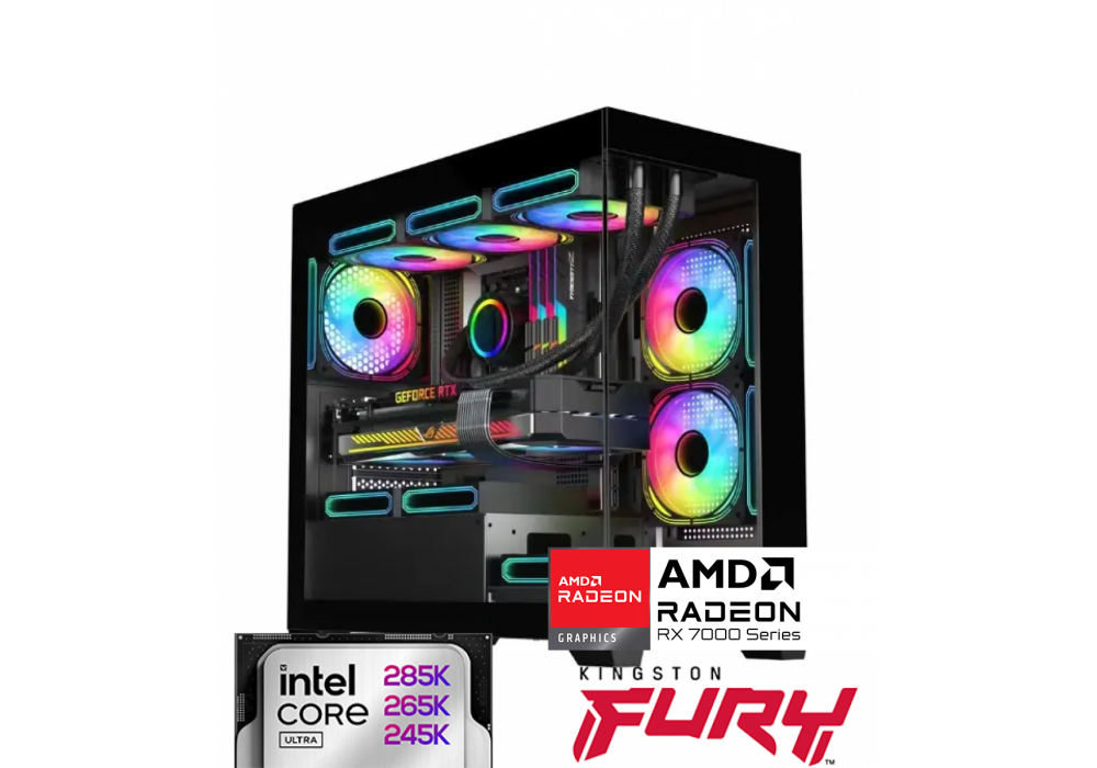 CompuMe Ultra 9 Radeon Gaming Desktop | Intel Core Ultra 9 285K 5.7GHz Turbo 24 Core, AMD Radeon RX 7900 XTX 24GB GDDR6, 32GB DDR5 6000Mhz, 2TB NV3 6000MB/S, 360mm AIO Liquid Cooling - Ultra Lake