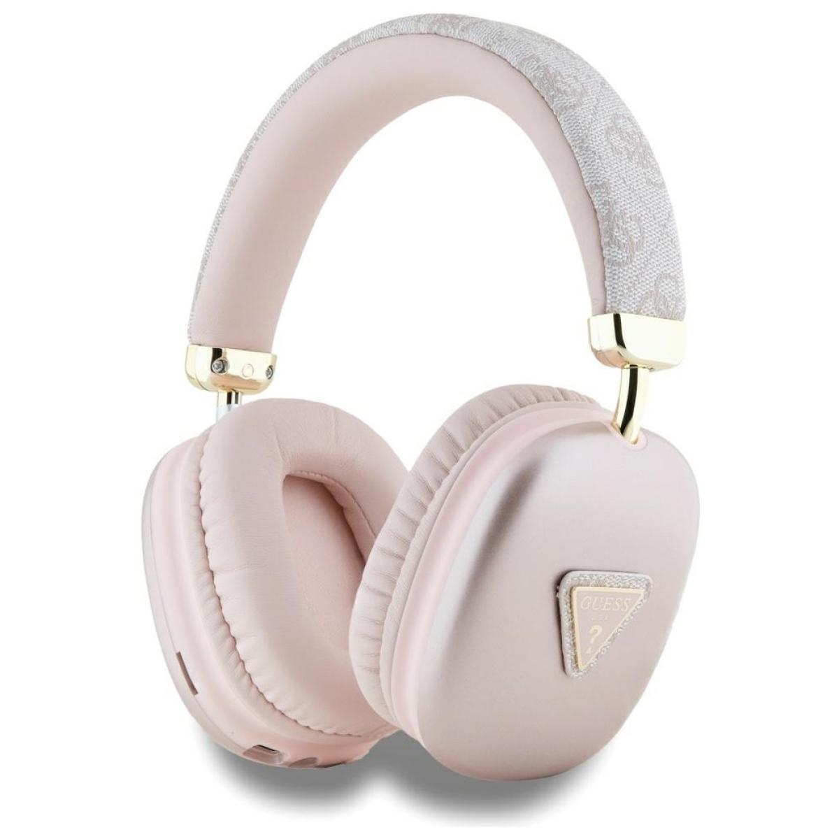 Guess 4G Gold Triangle Logo Bluetooth Wireless Headphones Pink