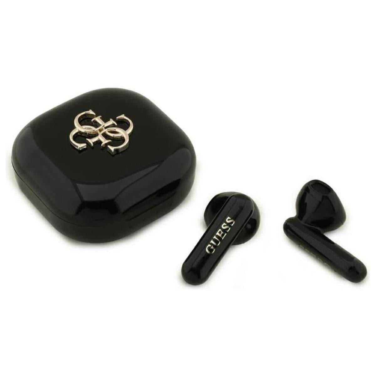 Guess 4G Metal Logo TWS Bluetooth Earphones with Charging Case Black