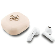 Guess 4G Metal Logo TWS Bluetooth Earphones with Charging Case Pink