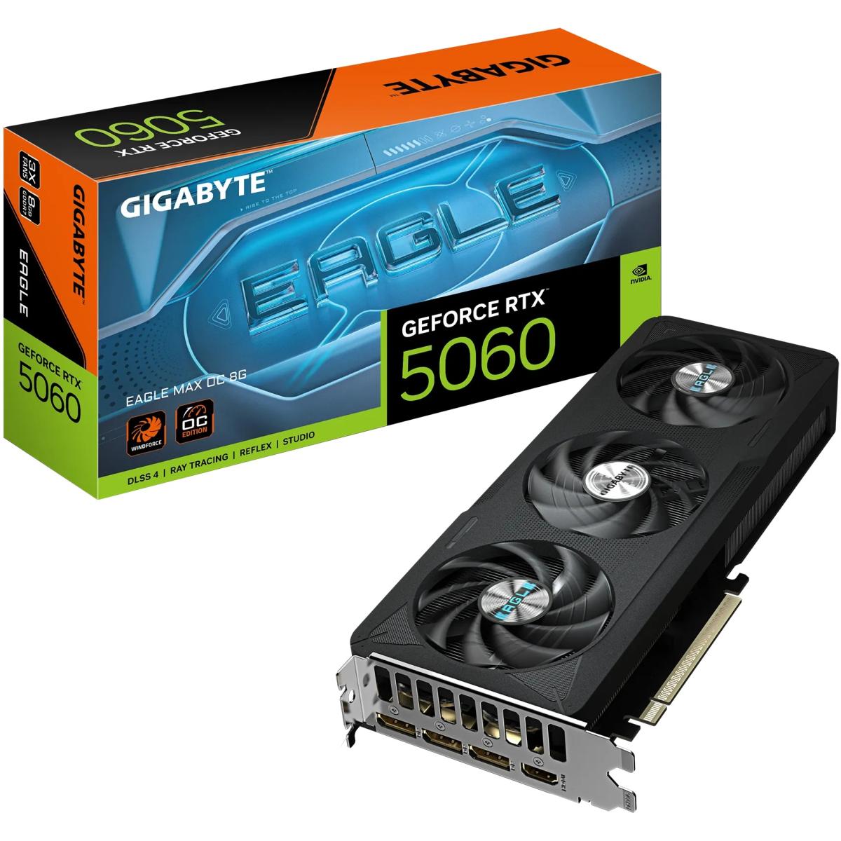 GIGABYTE GeForce RTX 5060 EAGLE MAX OC 8GB GDDR7 - Graphics Card | GV-N5060EAGLEMAX OC-8GD |