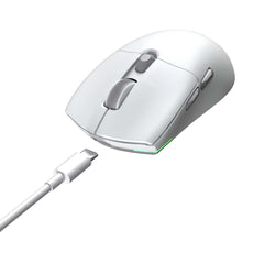 Meetion GW33 Tri-Mode 2.4G Wireless Bluetooth & Wired Gaming Ergonomic Mouse -White